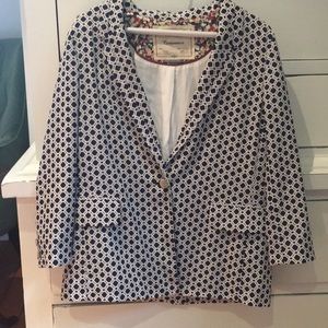 Cartonnier Lightweight navy patterned blazer